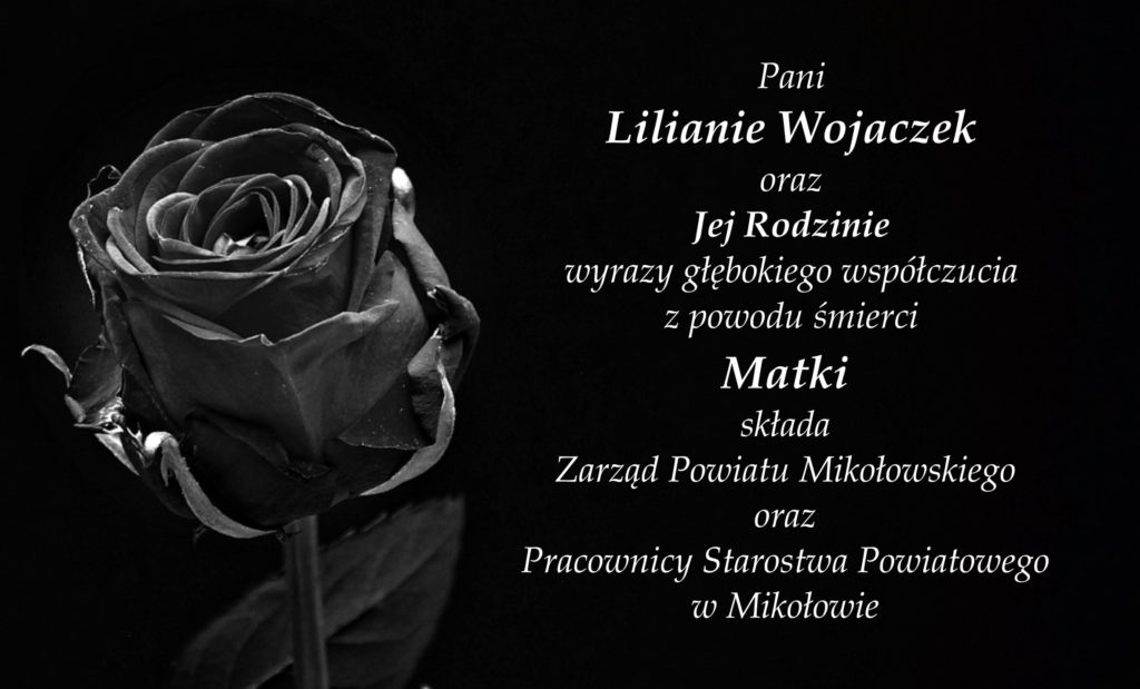 Kondolencje Lilianie Wojaczek