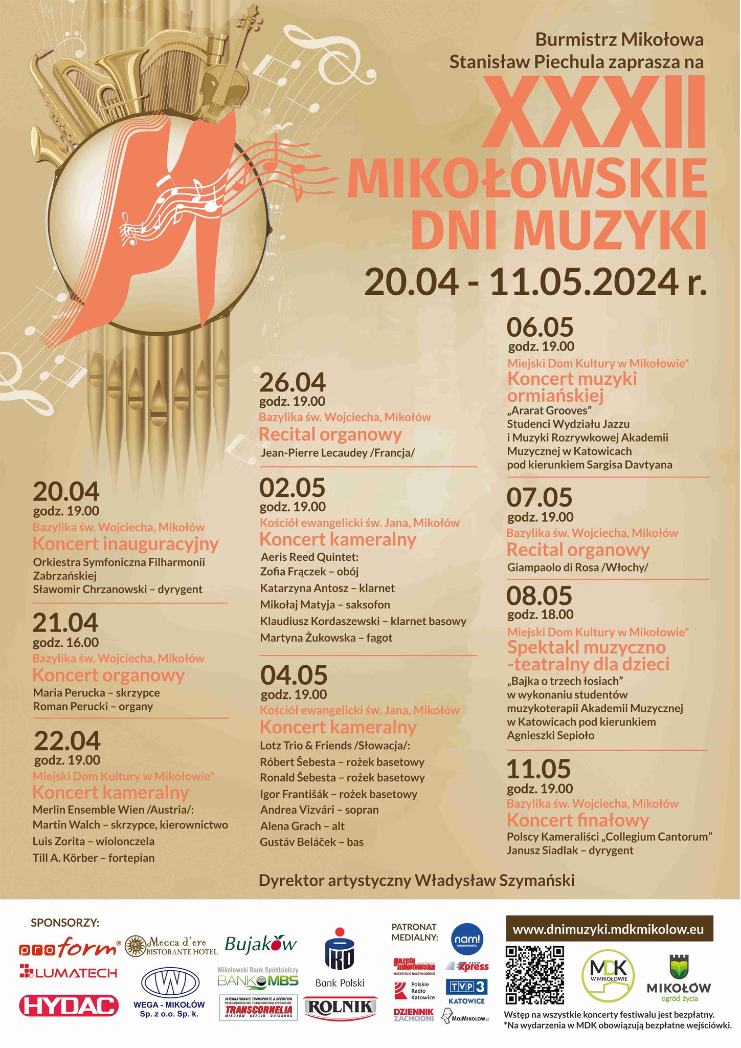 Plakat XXXII Mikołowskie Dni Muzyki