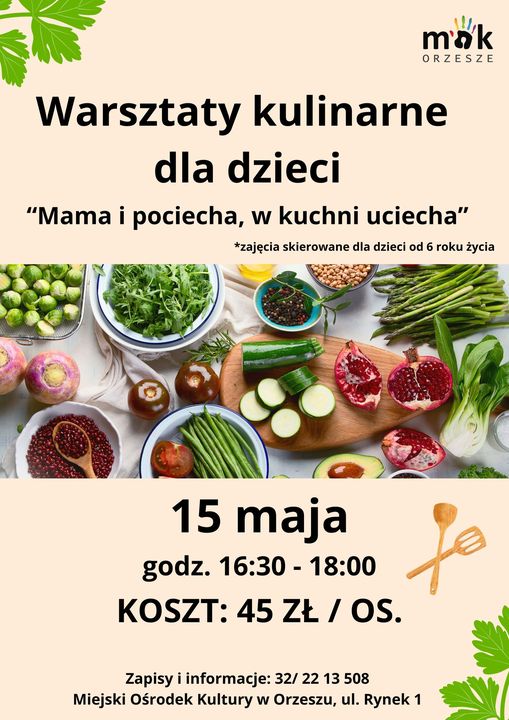 Plakat Warsztaty kulinarne dla dzieci