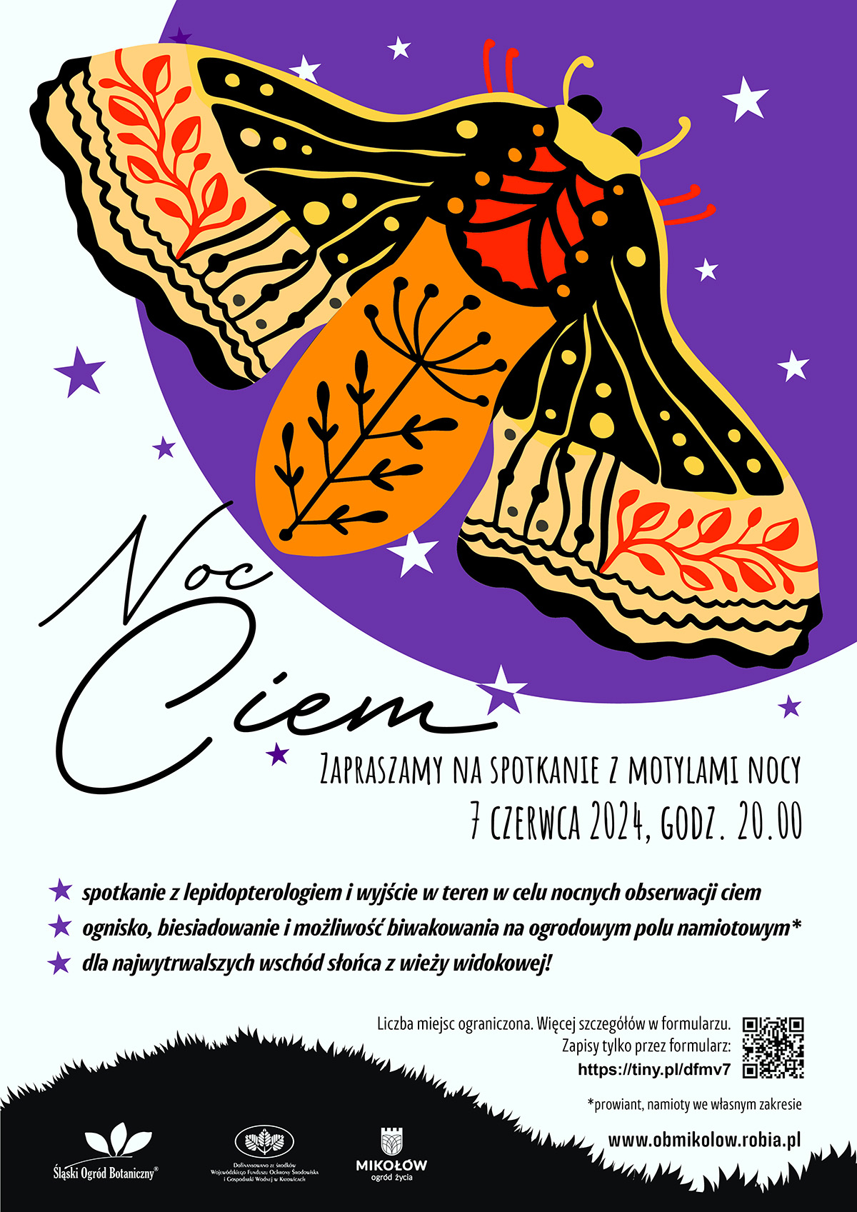 Plakat Noc Ciem - Spotkanie z motylami