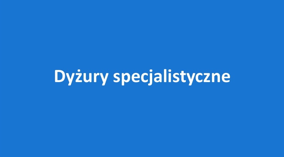 Przycisk Dyżury specjalistyczne