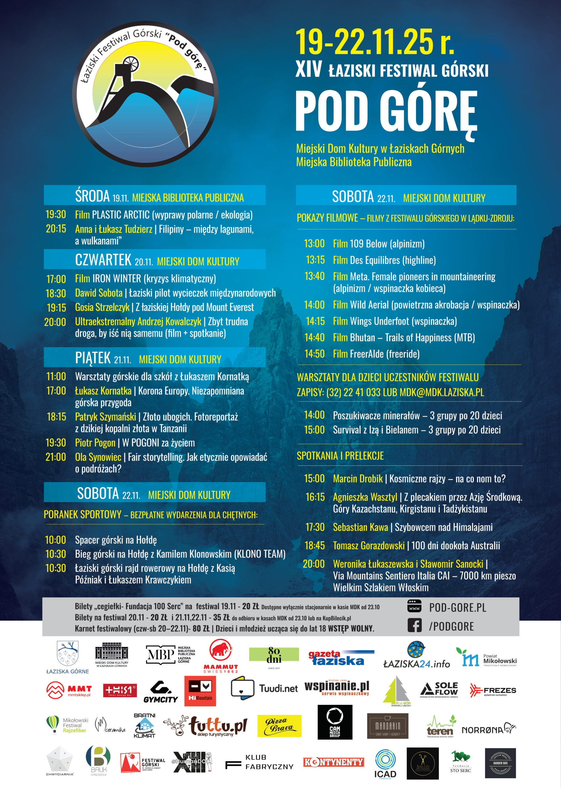 Plakat festiwal górski "Pod Górę"