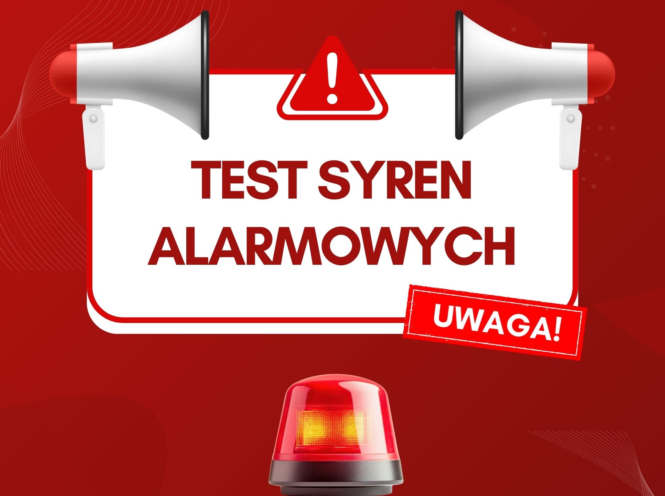 Red and White Modern Important Announcement Instagram Post – 1 Tło test syren alarmowych
