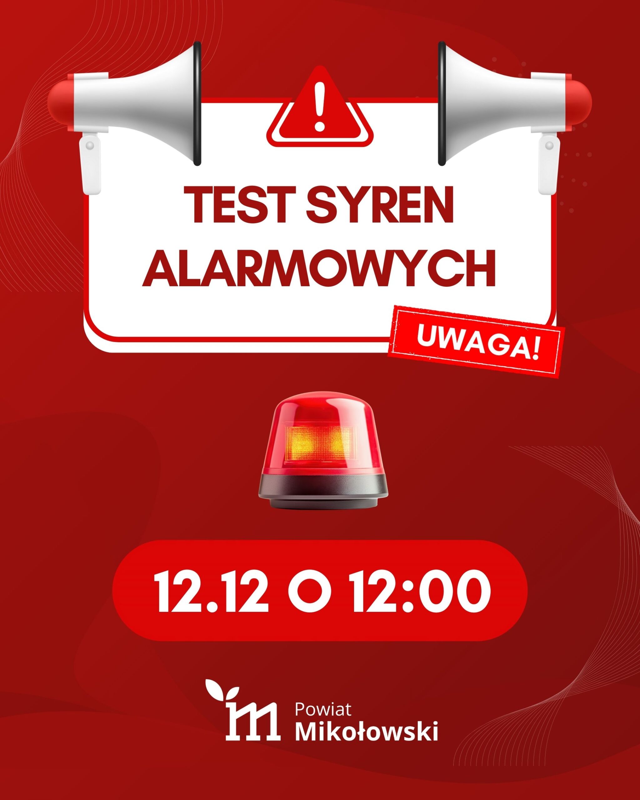 Plakat test syren alarmowych