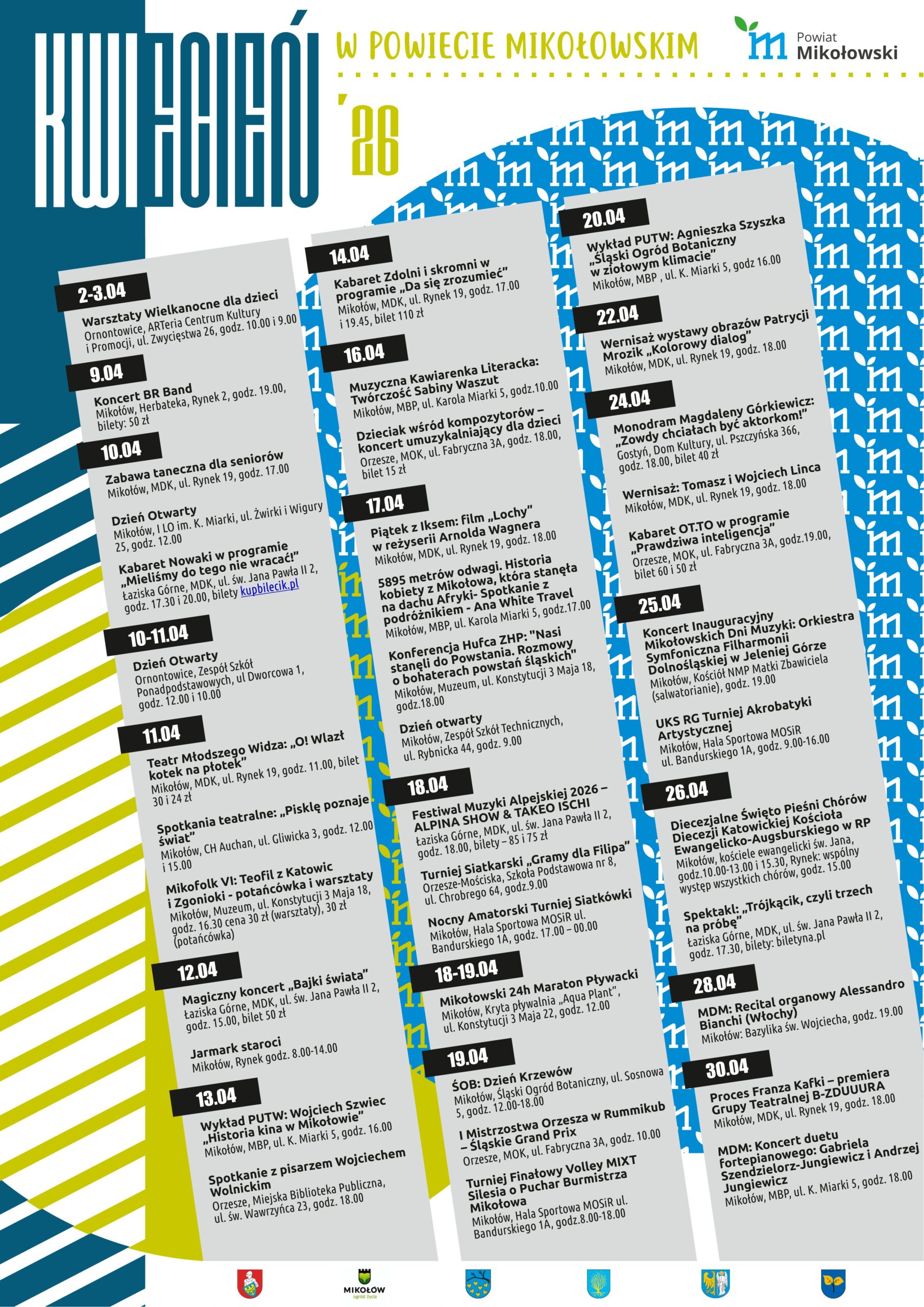 Plakat najważniejszych imprez na kwiecień 2026