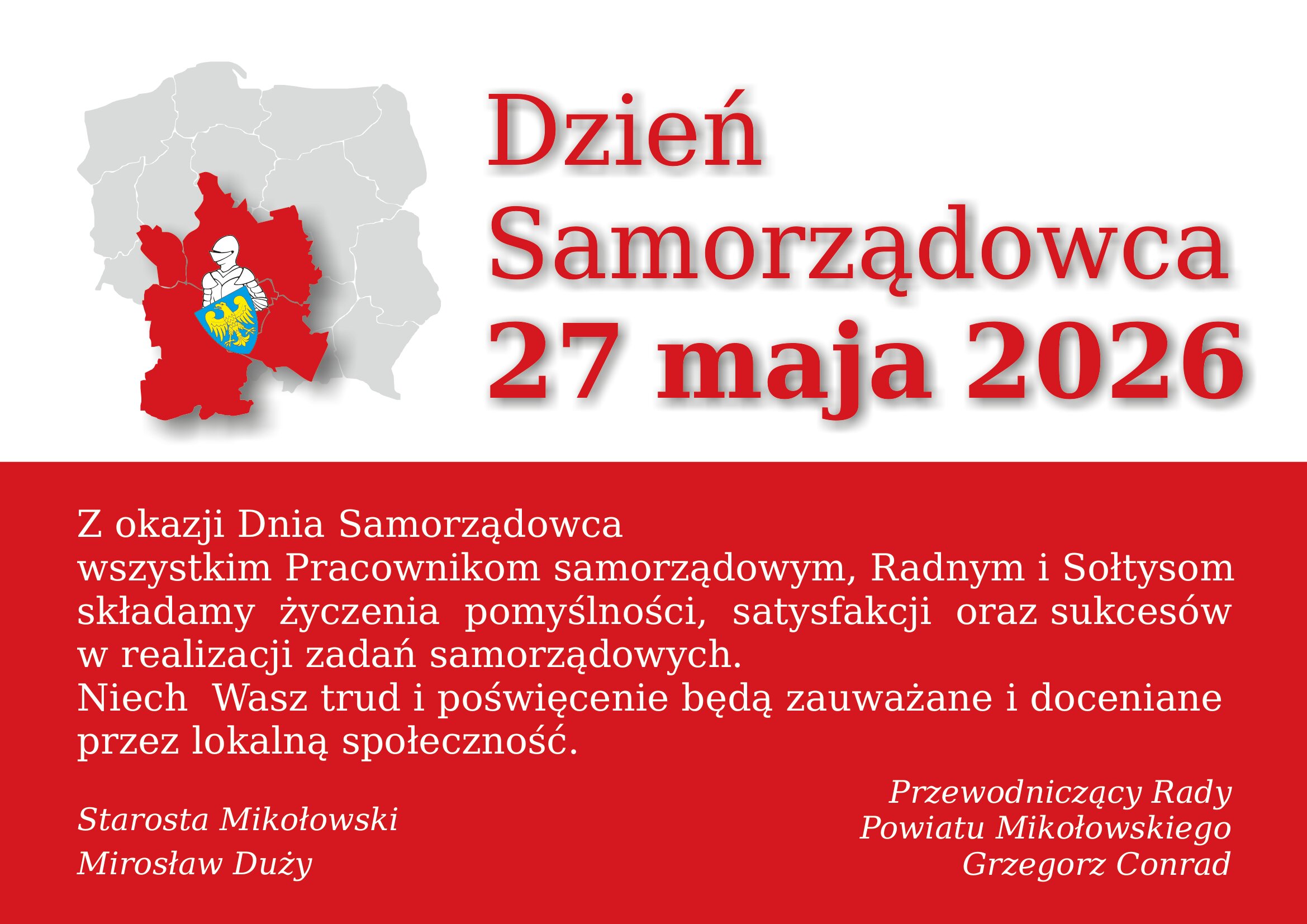 Życzenia z okazji Dnia Samorządowca 2026