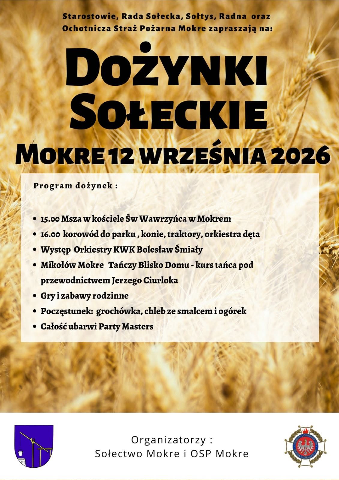 Plakat Dożynki Sołeckie Mokre 2026