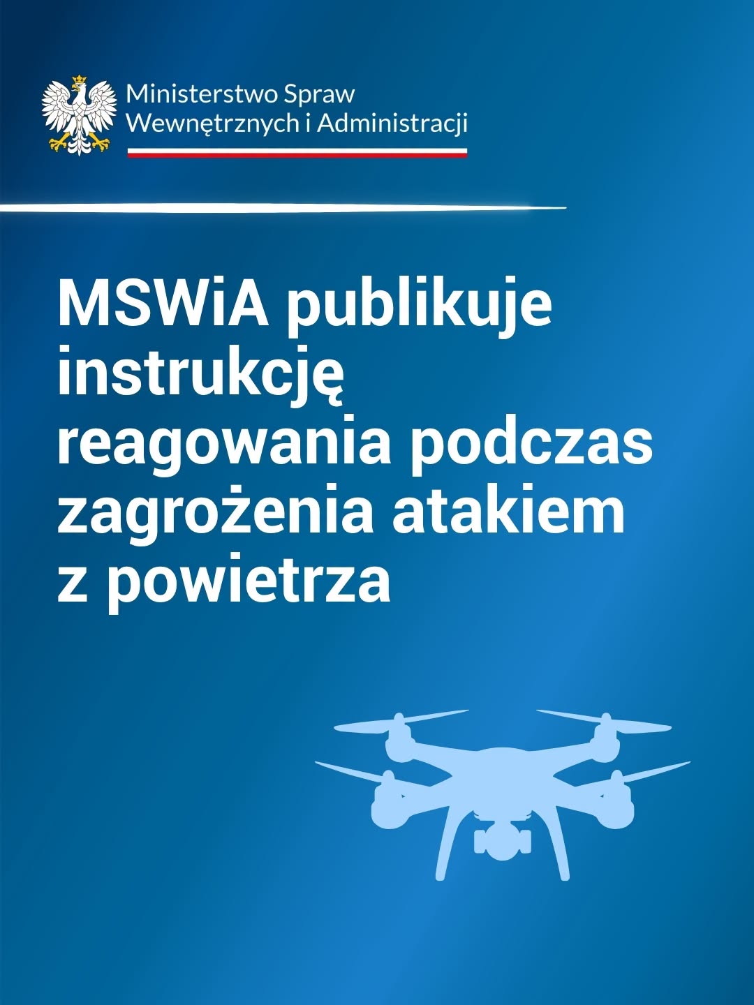 Dron na niebieskim tle