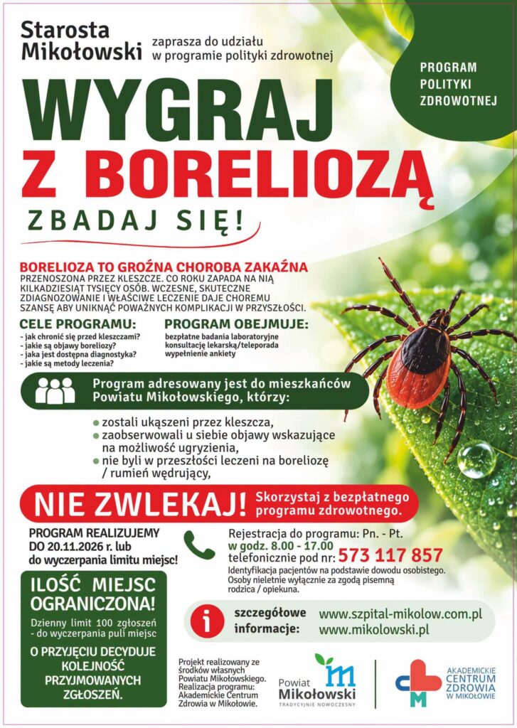 Plakat akcji "Wygraj z boreliozą"